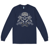 Navy guns & roses 7 Long Sleeve Tee - artisFamous