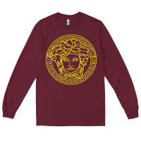 Burgundy VINTAGE  Medusa Long Sleeve Tee - artisFamous