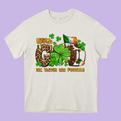 With God All Things Are Possible Heavy Core Tee Designed By Oliviacreatesart