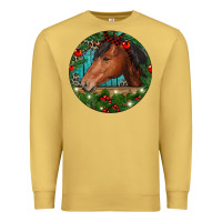 Antique Gold Western Horse Christmas Premium Sweatshirt - RanaPortraitStore