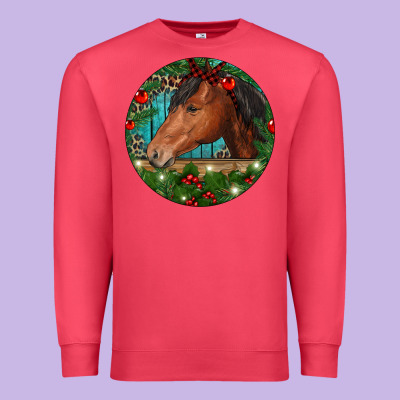 Western Horse Christmas Premium Sweatshirt Designed By Ranaportraitstore
