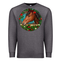 Charcoal Heather Western Horse Christmas Premium Sweatshirt - RanaPortraitStore