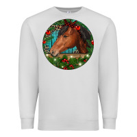 Dove Grey Western Horse Christmas Premium Sweatshirt - RanaPortraitStore