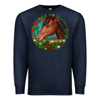 Navy Western Horse Christmas Premium Sweatshirt - RanaPortraitStore