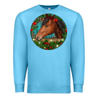 Ocean Blue Western Horse Christmas Premium Sweatshirt - RanaPortraitStore