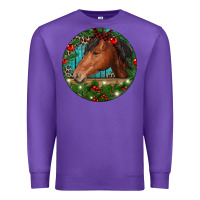 Purple Western Horse Christmas Premium Sweatshirt - RanaPortraitStore