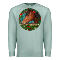Seafoam Western Horse Christmas Premium Sweatshirt - RanaPortraitStore