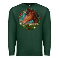 Sports Green Western Horse Christmas Premium Sweatshirt - RanaPortraitStore