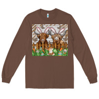 Chestnut easter cow Long Sleeve Tee - CowhideDigitalArt
