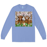 Colony Blue easter cow Long Sleeve Tee - CowhideDigitalArt