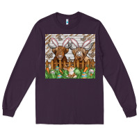 Plum easter cow Long Sleeve Tee - CowhideDigitalArt