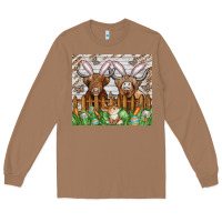 Toasted Coconut easter cow Long Sleeve Tee - CowhideDigitalArt