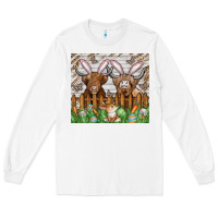 White easter cow Long Sleeve Tee - CowhideDigitalArt