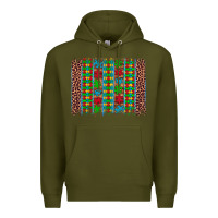 Army Green autism awareness leopard puzzle brush stroke Premium Hoodie - Artiststas