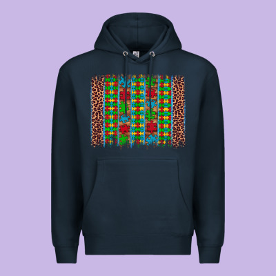 Autism Awareness Leopard Puzzle Brush Stroke Premium Hoodie Designed By Artiststas