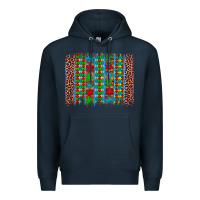 Navy autism awareness leopard puzzle brush stroke Premium Hoodie - Artiststas