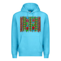 Ocean Blue autism awareness leopard puzzle brush stroke Premium Hoodie - Artiststas