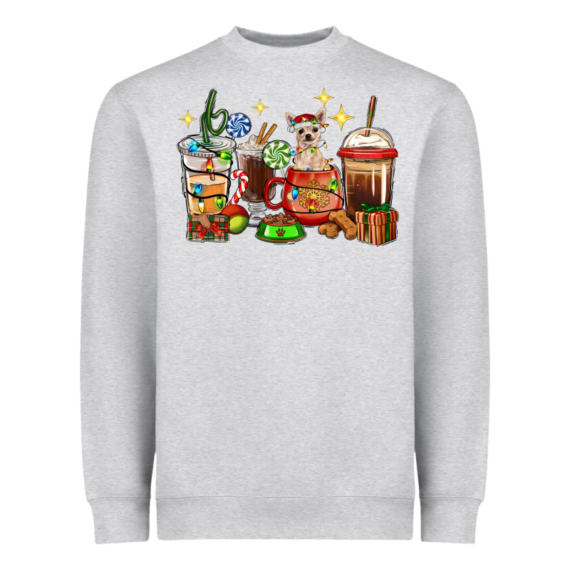 Christmas Coffee Cups With Chihuahua Heavyweight Sweatshirt by RanaPortraitStore | Teevron