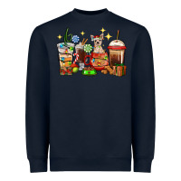 Navy Christmas coffee cups with Chihuahua Heavyweight Sweatshirt - RanaPortraitStore