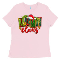 Bubblegum Pink christmas mimi claus Ladies Tee - FaDigitalArtStudio
