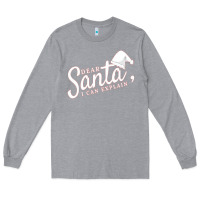 Heather Grey Dear Santa I Can Explain Long Sleeve Tee - artisFamous