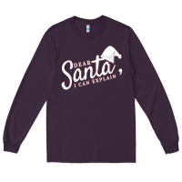 Plum Dear Santa I Can Explain Long Sleeve Tee - artisFamous