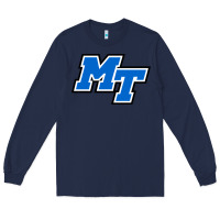 Navy middle tennessee mt logomark Long Sleeve Tee - artisFamous