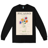 Black pablo picasso   bouquet of peace Long Sleeve Tee - artisFamous