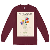 Burgundy pablo picasso   bouquet of peace Long Sleeve Tee - artisFamous