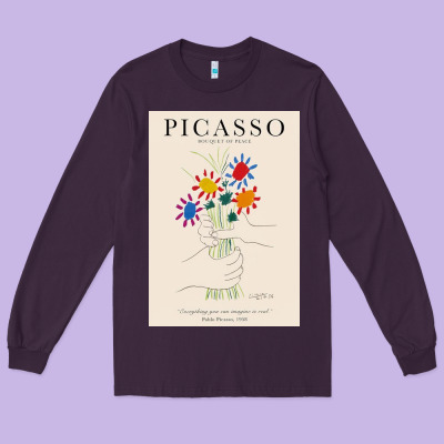 Pablo Picasso   Bouquet Of Peace Long Sleeve Tee Designed By Artisfamous