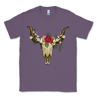 Lavender bull skull with rose and flowers Classic Tee - Artiststas