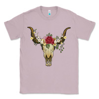 Lilac bull skull with rose and flowers Classic Tee - Artiststas