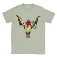 Matcha bull skull with rose and flowers Classic Tee - Artiststas