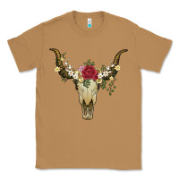 Toasted Coconut bull skull with rose and flowers Classic Tee - Artiststas