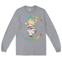 Heather Grey rainbow brite badass   rainbow brite Long Sleeve Tee - artisFamous