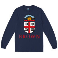 Navy brown university Long Sleeve Tee - artisFamous