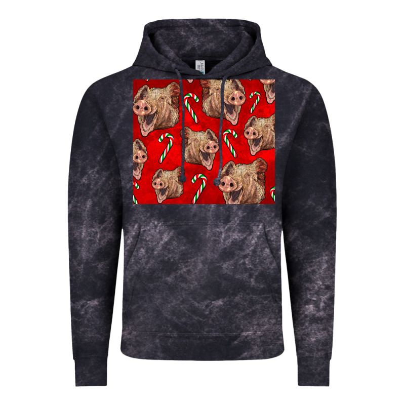 Yorkshire Pig And Candy Cane Vintage Hoodie by LillyAllenDesigns | Teevron