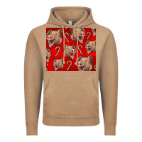 Vintage Coffee Yorkshire Pig And Candy Cane Vintage Hoodie - LillyAllenDesigns