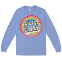 Colony Blue george carlin   retro rainbow faded style Long Sleeve Tee - artisFamous