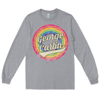 Heather Grey george carlin   retro rainbow faded style Long Sleeve Tee - artisFamous