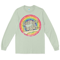 Matcha george carlin   retro rainbow faded style Long Sleeve Tee - artisFamous