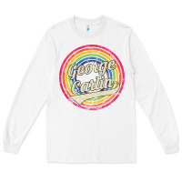 White george carlin   retro rainbow faded style Long Sleeve Tee - artisFamous
