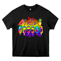 Black Hello Summer Tie Dye Heavy Core Tee - CowCowDesign