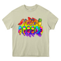 Mossy Hello Summer Tie Dye Heavy Core Tee - CowCowDesign
