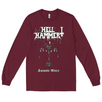 Burgundy hell hammer Long Sleeve Tee - artisFamous