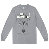 Heather Grey hell hammer Long Sleeve Tee - artisFamous