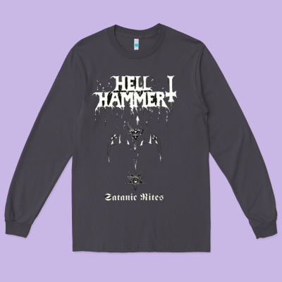 Hell Hammer Long Sleeve Tee Designed By Artisfamous