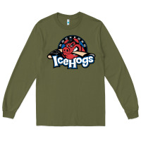 Army Green The Icehogs, Rockford Long Sleeve Tee - artisFamous