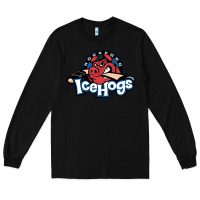 Black The Icehogs, Rockford Long Sleeve Tee - artisFamous