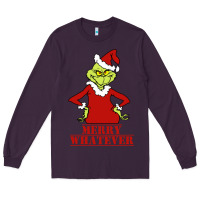 Plum Merry Whatever Grinch Long Sleeve Tee - artisFamous